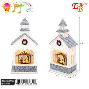 Set di 11 Decorazioni Natalizie Tradizionali Luminose con Funzioni Musicali in Polistirolo per Interni, 6 Pezzi - Product Image 1