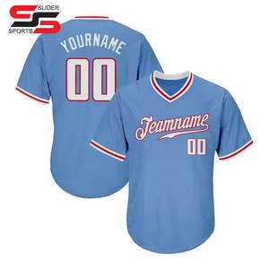 Jersey de béisbol hecho a medida dos botones cosido personalizado deportes Softball Jersey para hombres - Product Image 1