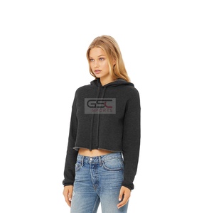 <b>Crop</b> <b>Top</b> Short Length Fleece Hoodies for Women with Full Sleeves and Single Plain Color Get Manufacture Your Private Brand Hoods - Product Image 5