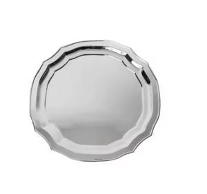 Chargeur Assiettes Argent Plaqué Dîner Assiette De Service Plat En Métal Vaisselle Assiette Taille Personnalisée pour Les Desserts De Fête De Mariage - Product Image 1