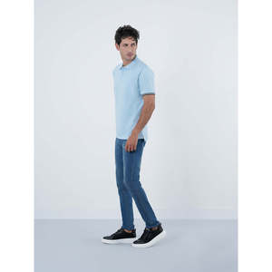 กางเกงยีนส์เดนิมทรงสลิมฟิตสไตล์วินเทจ รุ่น MC2315 ยี่ห้อ Airi Casual แบบสโตนวอช แต่งลายปะติดปะต่อ ทรงตรงสูง สีเข้ม/ฟอก/สีต่างๆ - Product Image 3
