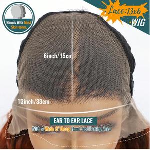 Pelucas de encaje <span class=keywords><strong>frontal</strong></span> transparente de 24 pulgadas / 61 cm, <span class=keywords><strong>peluca</strong></span> larga ondulada 13x6 <span class=keywords><strong>con</strong></span> cabello de bebé, adecuada para uso diario, resistente al calor - Product Image 6