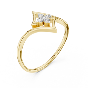 Bague de fiançailles en or jaune 14K 18K avec diamant de laboratoire taille brillant rond, serti en grappe, DEF VVS, bijoux fins, vente en gros OEM - Product Image 3