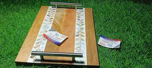 ช่างฝีมือธรรมชาติเปลือกหอยมุกฝังถาดไม้หรูหรารอมฎอนมูบารักของหวานและวันที่เสิร์ฟจานฉลองเทศกาลอีสเตอร์ - Product Image 2