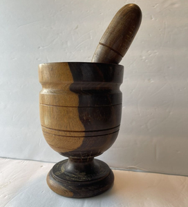 Mortero y Maja de madera de acacia para el hogar, cocina, comedor, sala de estar, elegante, respetuoso con el medio ambiente, mortero y Maja hechos a mano - Product Image 1