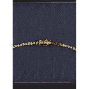 Collier tennis en or jaune 5.0ctw avec pierre de naissance Petite Diana, bijou élégant en diamant - Product Image 6