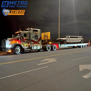 50 Ton Flatbed truk Trailer untuk mobil perahu derek dan traktor utilitas transportasi - Product Image 6