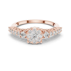 Bague en diamant de laboratoire 0,608 CT pour femmes, clarté VVS-VS EF, disponible en or 18 carats, 14 carats, 10 carats et argent 925, rose, jaune, blanc - Product Image 2