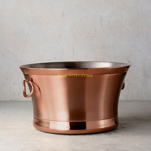 Đồng Kết Thúc Kim Loại Rượu Sâm Banh Rượu Vang Xô Đá Lớn Vòng Rượu Vang Mát Với Side Vòng Xử Lý Cho Bar Khách Sạn Đảng Và Tổ Chức Sự Kiện Sử Dụng - Product Image 1