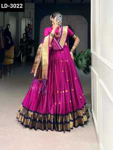 Le plus exclusif du sud de l'Inde Style Jacquard Soie Matériel Paithani Style Zari Tissage Travail Lehenga Choli pour la fonction de mariage - Product Image 5