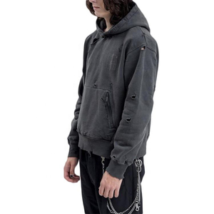 เสื้อฮู้ดสำหรับผู้ชาย2025ปักลายไหล่เฮฟวี่เวท - Product Image 3