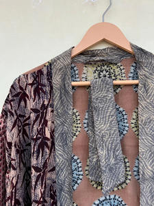 Kimono vintage en crêpe 100% soie pour femmes Taille libre Respirant Lisse Robe indienne Haute qualité pour la vie quotidienne Été Printemps - Product Image 2