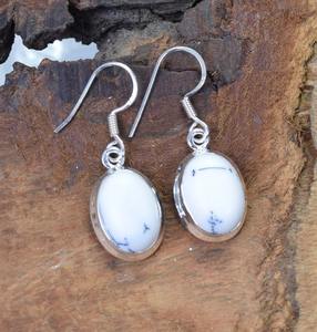 Dendrite อัญมณีโอปอลทำมือ925แฟชั่นผู้หญิงต่างหูเงินสเตอร์ลิงแข็งสำหรับผู้หญิงเครื่องประดับเงิน925แสตมป์ - Product Image 3