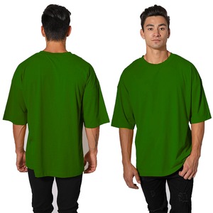 T-shirt surdimensionné uni de haute qualité pour hommes Tissu jersey respirant en coton polyester de première classe - Product Image 1