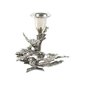 <b>Silver</b> Color Finishing Shiny Polished Floral Designer High Standard Quality Metal Attractive Look <b>Candle</b> <b>Holder</b> Wedding Decor - Product Image 1