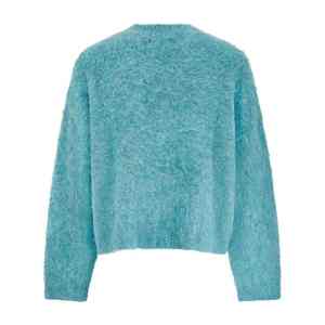 Men's Mohair Sweater Long Sleeve Crew Neck Pullover Winter Fuzzy Knitted <b>Jumper</b> Furry hoodie - Product Image 5