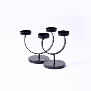 Imbriqué 't' lumière fil de fer bougeoir noir fini conception surélevée pour la décoration de table de noël décoration de la maison - Product Image 3