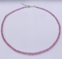 Collier de perles facettées rondes en topaze rose naturelle 2mm 4mm, qualité AAA, noué à la main, en argent sterling doré, création de bijoux tendance