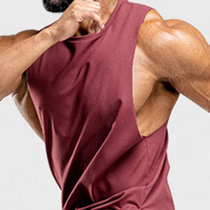 Camiseta sin mangas personalizada de alta calidad para hombre, chaleco deportivo de punto transpirable para entrenamiento de gimnasio, estampado informal de Color sólido a la venta. - Product Image 3