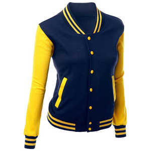 Chaqueta Varsity Transpirable con Bloques de Color para Mujer, Manga Larga, Cierre de Cremallera, Cuello Mao, Invierno, Primavera - Product Image 1