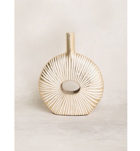 แจกันโลหะตกแต่งโต๊ะทำจากอลูมิเนียมสีทองดีไซน์ทันสมัยแจกันดอกไม้ประดับงานแต่งงานในบ้าน - Product Image 4