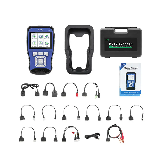 2-in-1 for JDiag M100 OBD2 Scanner Moto Scan 12V Battery Analyzer Tester Multi-System Diagnostic Tool for Motorcycles and
