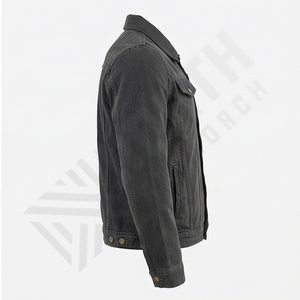 Veste en jean réversible pour homme, style universitaire, col montant, design hiver, personnalisable, style urbain – Grande Vente - Product Image 3