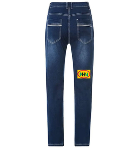 Jeans en denim Spandex/Coton décontractés, lavés, imperméables, écologiques, à séchage rapide, respirants, de haute qualité, coupe droite et ajustée pour hommes - Product Image 3