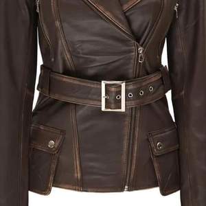 Chaqueta de cuero genuino personalizada de moda de alta calidad invierno nuevo cuello alto clásico ajustado ropa de mujer para damas - Product Image 3