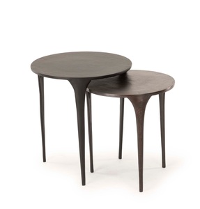 Mesa Auxiliar Redonda de Latón Antiguo para Sala de Estar Moderna, Mueble Decorativo de Primera Calidad, Estilo Interior para el Hogar - Product Image 3