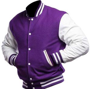 Chaqueta Universitaria de Moda para Hombre, Chaqueta Bomber Informal de Corte Ajustado, Chaqueta Universitaria de Lana con Letras - Product Image 1