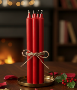 Velas Cónicas Rojas de Cera de Soja y Parafina, Hechas a Mano, sin Humo, con Aroma Amaderado, para el Día de San Valentín, Decoración del Hogar, Cenas y Fiestas - Product Image 3