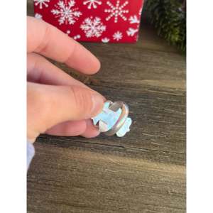 Mohave <b>Turquoise</b> Sterling Silver <b>Ring</b> Size 8.5-Navajo Made Bezel Inlay Unisex Gift Jewelry - Product Image 3