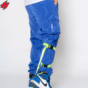 Custom <b>Men's</b> Lightweight High Quality Nylon Reflective Windbreaker Pants <b>Loose</b> <b>Fit</b> Oversize Drawstring Closure Mid Straight - Product Image 3