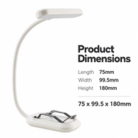 Lampe de lecture LED rechargeable avec batterie 500 mAh, 3 modes de couleur, 5 niveaux de luminosité et pince flexible col de cygne