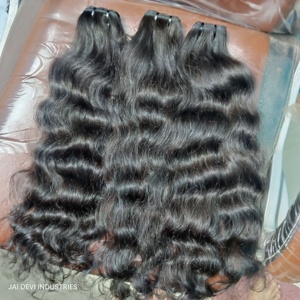 Extensiones de cabello Remy indio más vendidas Super doble dibujado suelta onda de agua tramas rectas solo donante onda profunda Genius tramas - Product Image 4