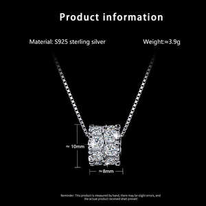 Collier pendentif en moissanite taille brillant, forme tonneau, chaîne gourmette pour femme, en argent sterling 925, tendance, vente en gros usine - Product Image 6