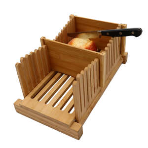 Bamboo <strong>Bread</strong> <strong>Slicer</strong> and Toast Cutter Machine <strong>Manual</strong> Adjustable for Homemade <strong>Bread</strong> Kitchen Tool Foldable Storage - Product Image 1