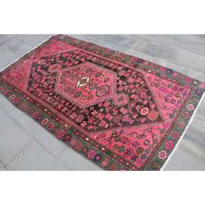 พรมตุรกีลายดอกไม้สีแดง ขนาด 4x7.2 ฟุต สไตล์วินเทจ ทำจากขนสัตว์ - Product Image 2