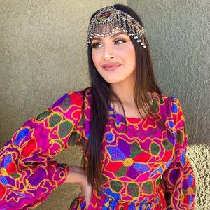 เครื่องประดับศีรษะชนเผ่าอัฟกันปี 2025 ด้วยดีไซน์แบบคูชีดั้งเดิม ประดับด้วยหินหลากสี งานกระจก และกระดิ่งห้อย - Product Image 2