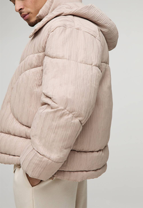 Collection d'hiver, veste en duvet compressible en velours côtelé de style hongkongais, design compressé, couleur nude, taille américaine standard, manteau d'hiver rembourré - Product Image 2