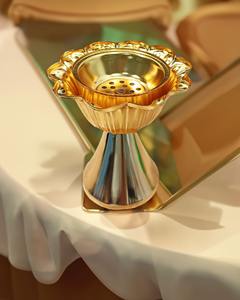 เตาเผากำยานตกแต่งบ้านดีไซน์ทันสมัย คุณภาพดีเยี่ยม ทำจากโลหะชุบทองแบบตอกลาย สำหรับกระจายกลิ่นหอม - Product Image 2