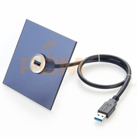 Hochgeschwindigkeits-USB 3.0 A USB3.0 Stecker auf Buchse Einbau-Verlängerungskabel mit Aluminiumlegierungsgehäuse für Auto-Armaturenbrett 0,3m