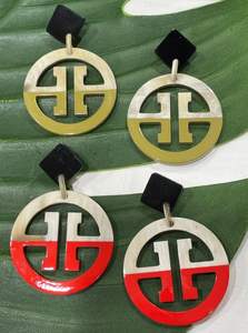 ต่างหูเขาควายแบบคลาสสิกงานแฮนด์เมดคุณภาพสูงขัดเงาหรูหราด้วยเทคนิคงานฝีมือ HF สไตล์ธรรมชาติ - Product Image 2