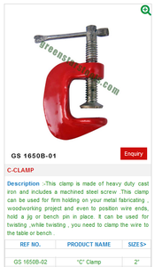 C-Clamp GS 1651B-02 Acero Herramientas de joyería Reloj de pulsera Trabajo y piezas - Product Image 2