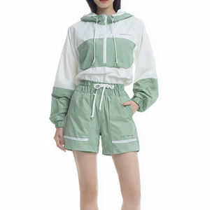 Hiking Mountain Waterproof Suit Women Rain <b>Camping</b> Wind Breaker Shorts Set Ladies - Product Image 3