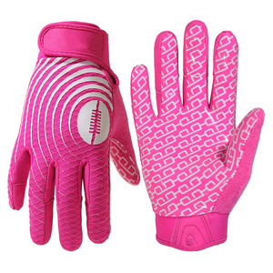 Gants de football américain professionnels en cuir polyester léger et adhérent, personnalisables, haute performance - Product Image 1