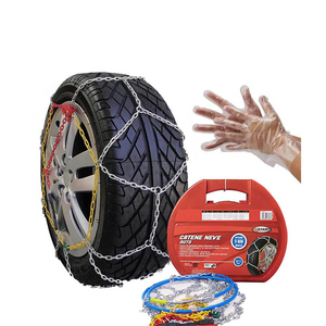 Catene da neve invernali da 9mm per auto Set di 2 ruote gruppo 80/90/100 omologate compresi i guanti-per tempo nevoso - Product Image 1