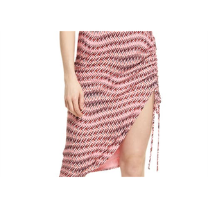 Gonna Midi Nordstrom's XX-Small Rosa Peonia con Motivo Geometrico e Arricciatura Laterale, in Morbido Chiffon e Lino, Taglia XS Plus Size, Stile Dritto - Product Image 2