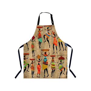 Delantal de cocina de algodón puro 100% de último diseño con bolsillos frontales Impresión de logotipo personalizado para regalos - Product Image 3